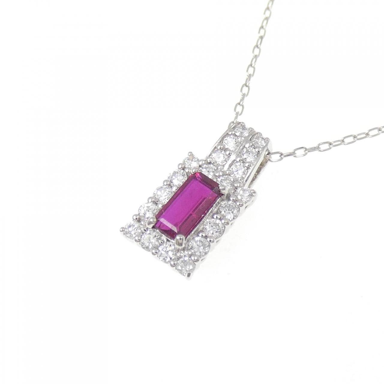 PT950/PT850 ルビー ネックレス 0.287CT