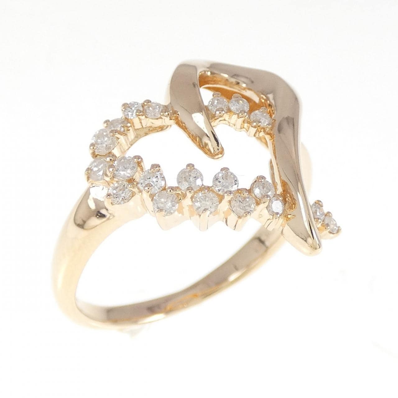 K14PG心形钻石戒指 0.30CT