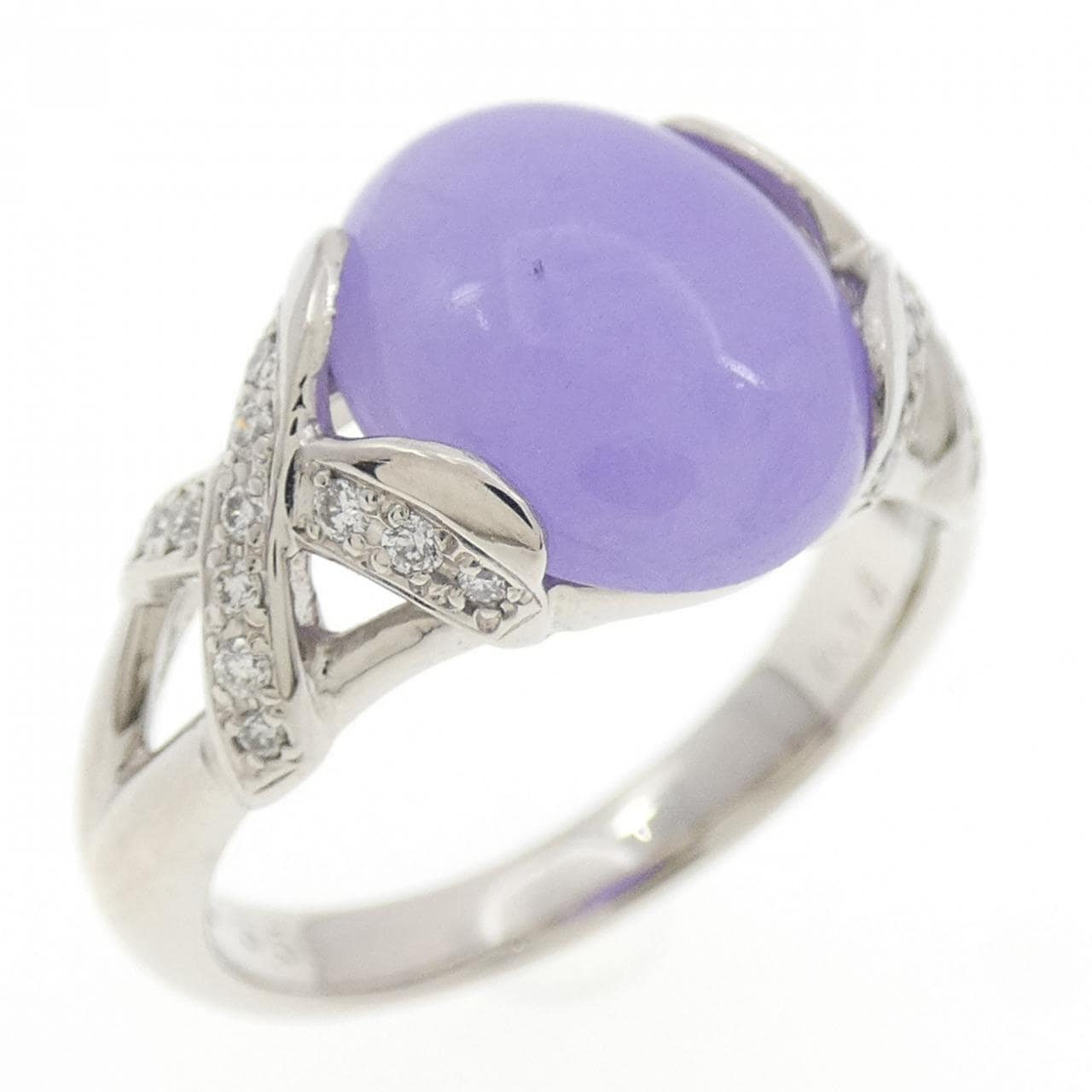 PT900 ラベンダーヒスイ リング 3.58CT