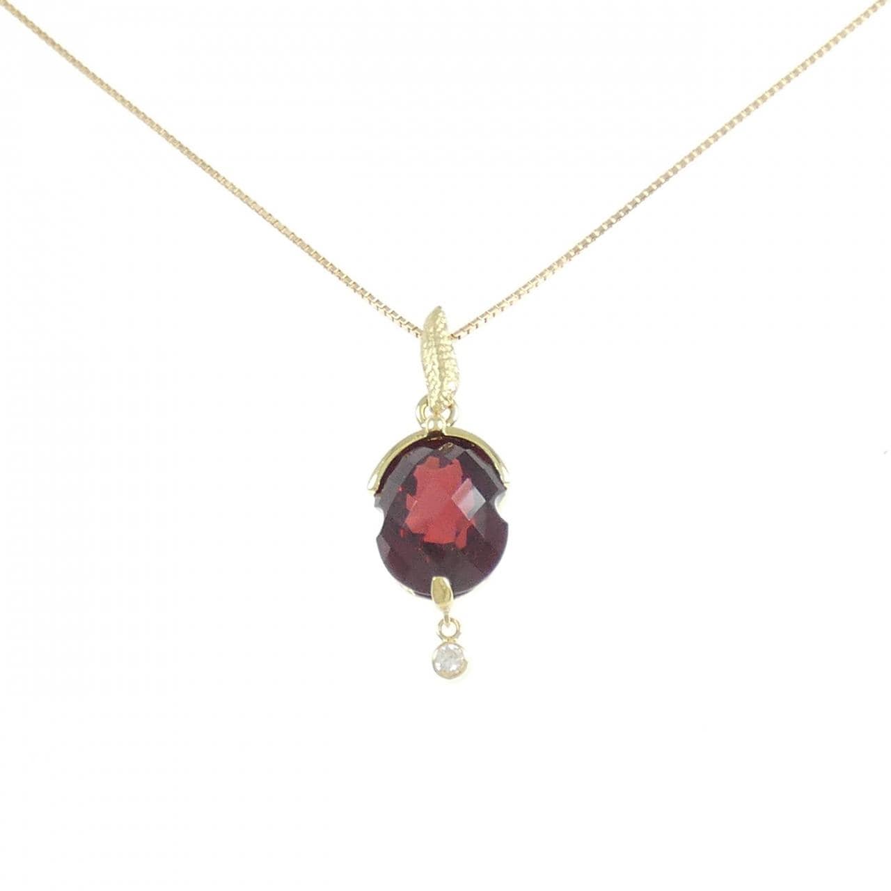 K18YG ガーネット ネックレス 5.01CT