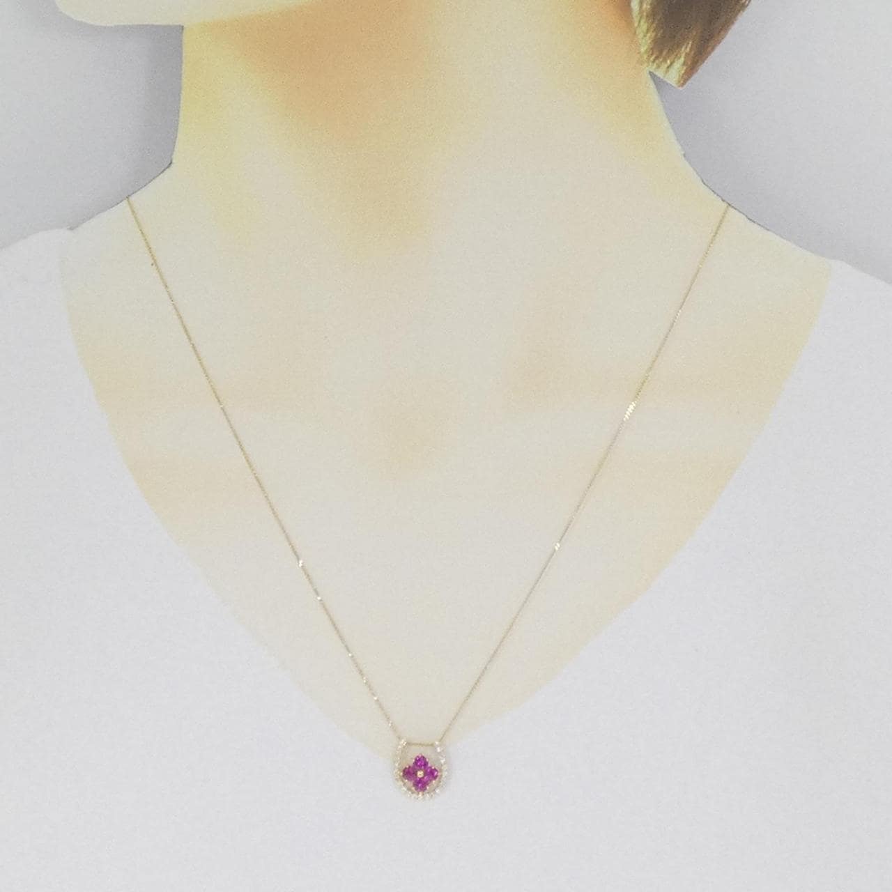 【新品】K18YG ルビー ネックレス 0.50CT