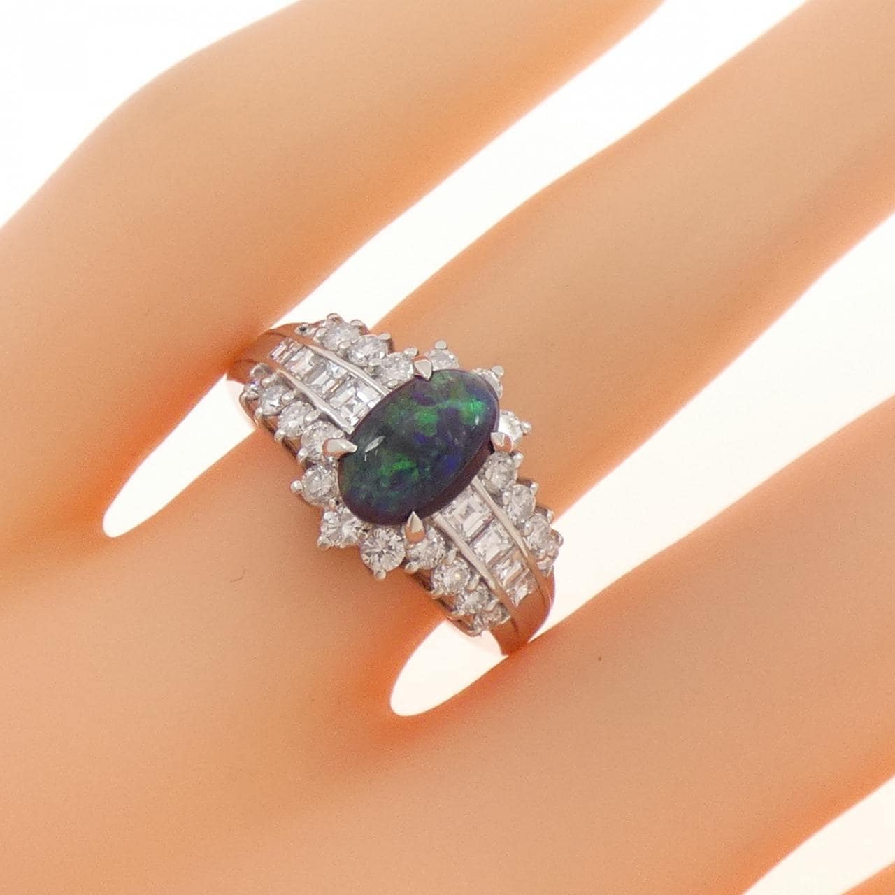 PT900 ブラックオパール リング 1.01CT