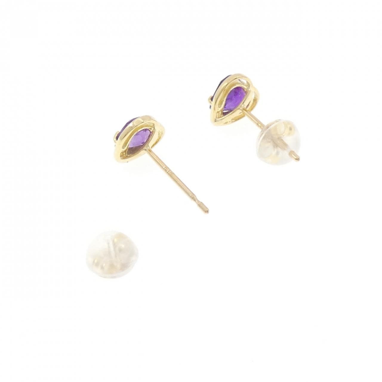 K18YG ハート アメジスト ピアス