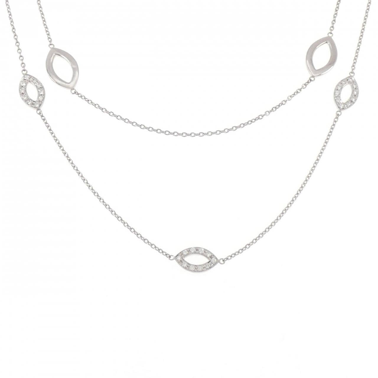 K18WG ダイヤモンド ネックレス 0.27CT