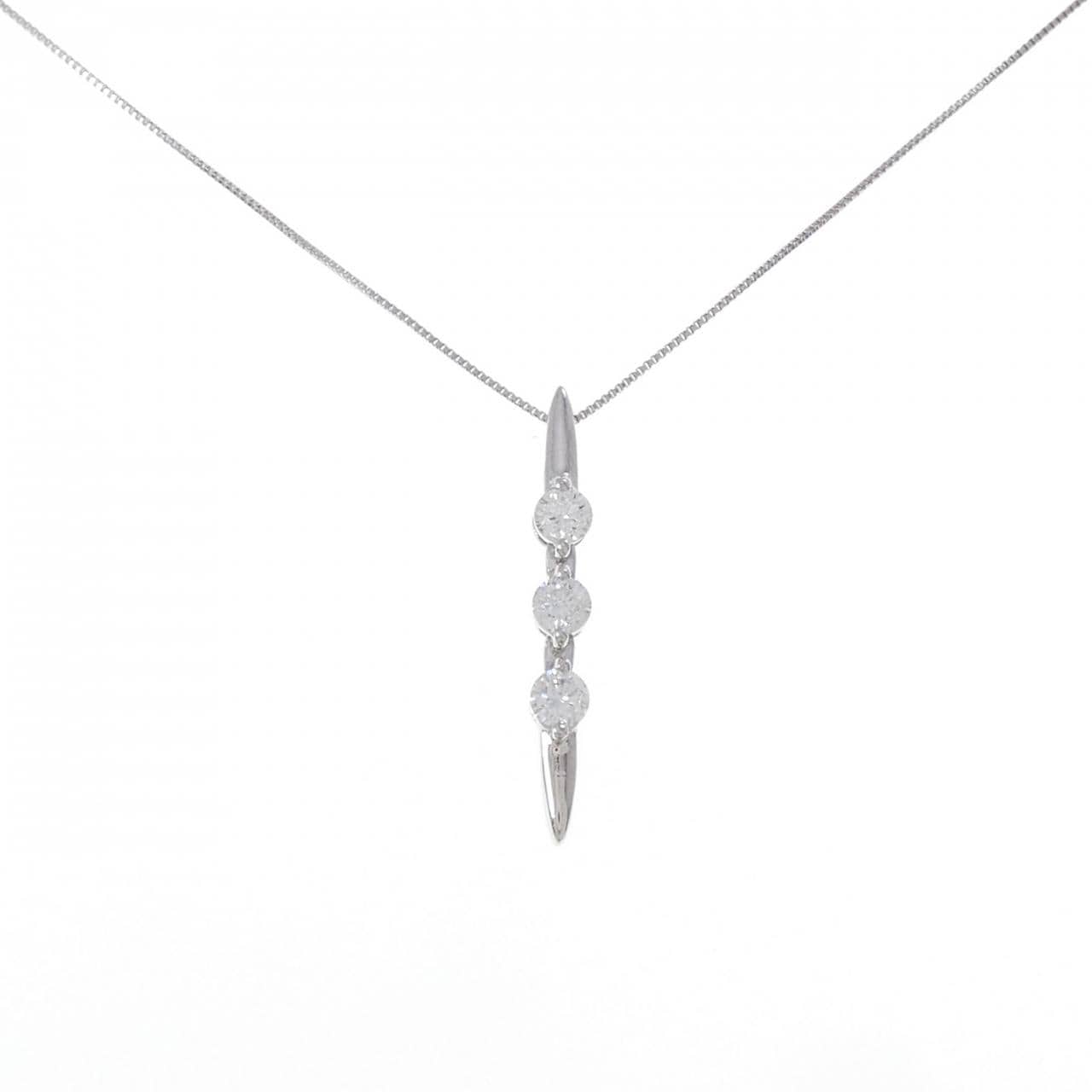 PT900/PT850 2WAY スリーストーン ダイヤモンド ネックレス 0.50CT
