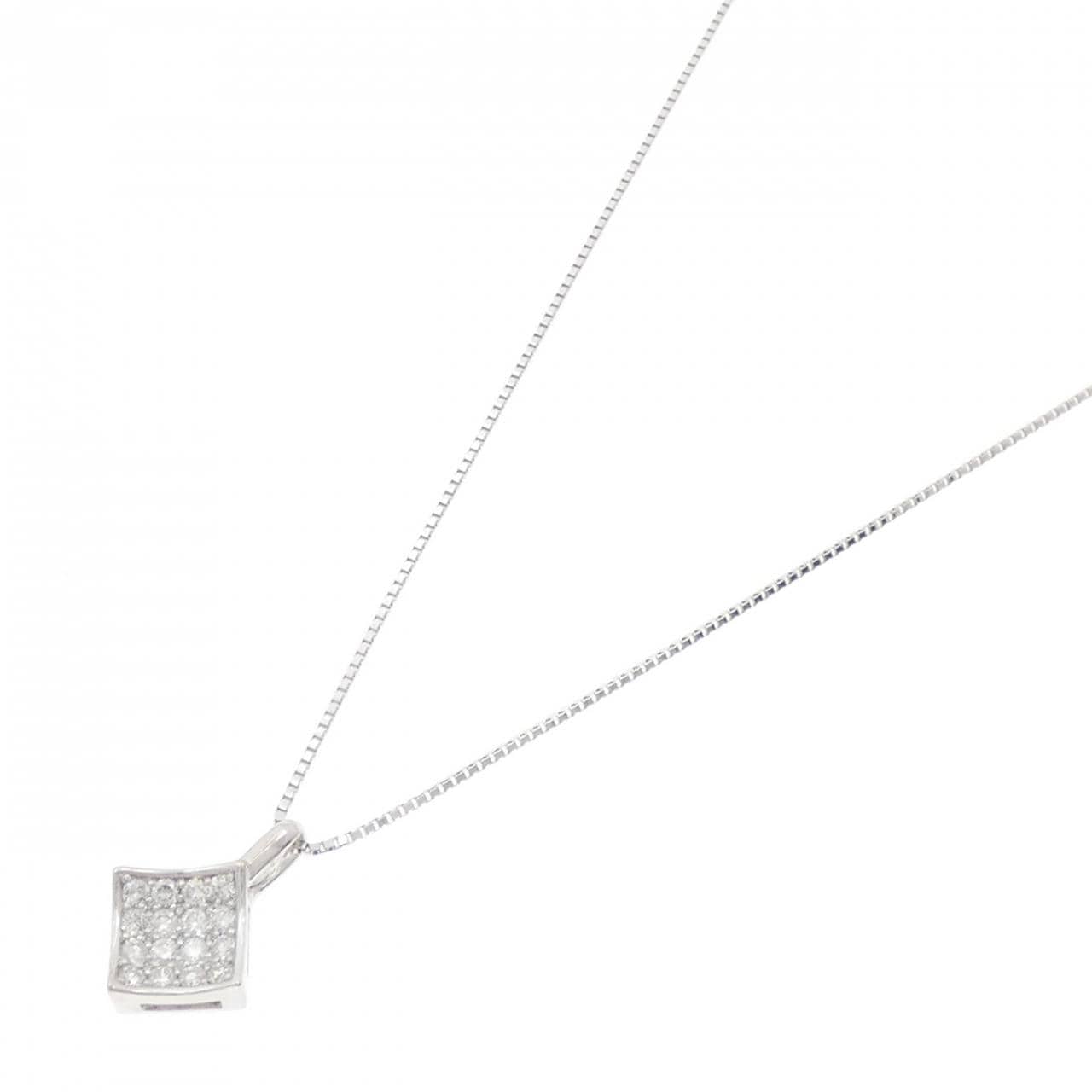 K18WG パヴェ ダイヤモンド ネックレス 0.30CT