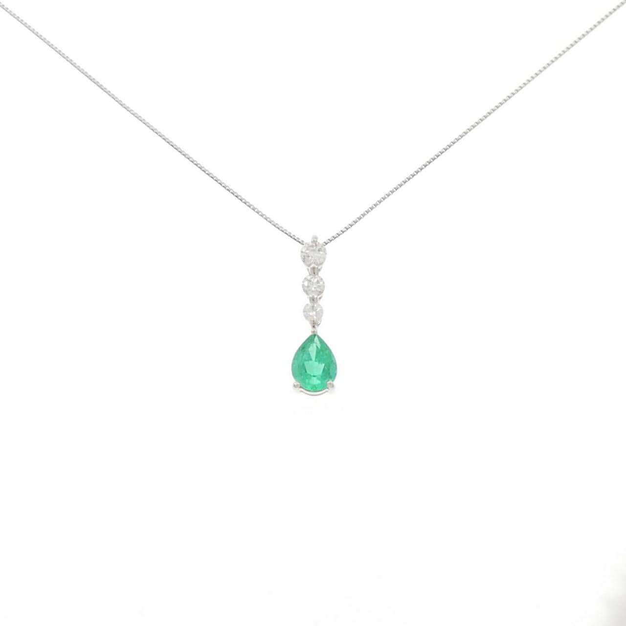 PT900/PT850 エメラルド ネックレス 0.81CT