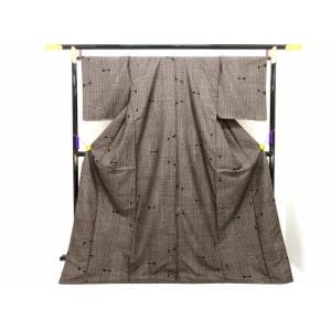 紬　七マルキ　証紙付　身幅３Ｌ寸【大島紬】