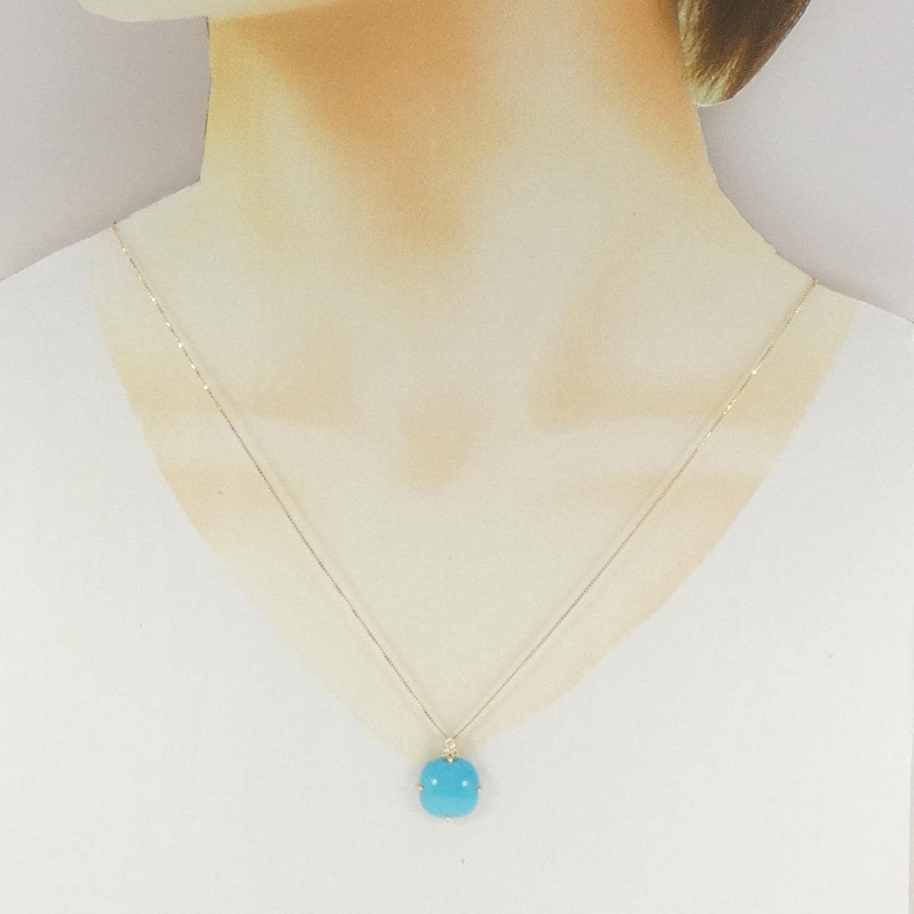 ジーエスティービー ターコイズ ネックレス 6.00CT