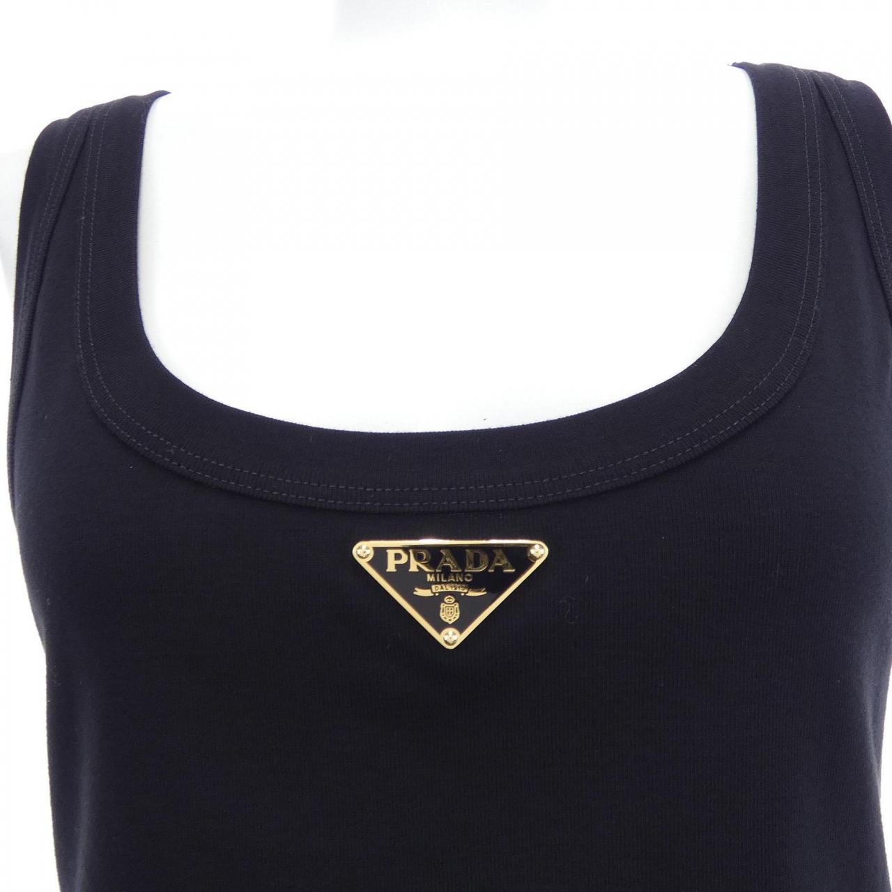 プラダ PRADA トライアングルロゴ リブニット ジャージー タンクトップ 39546X S222 10Z0 タンクトップ