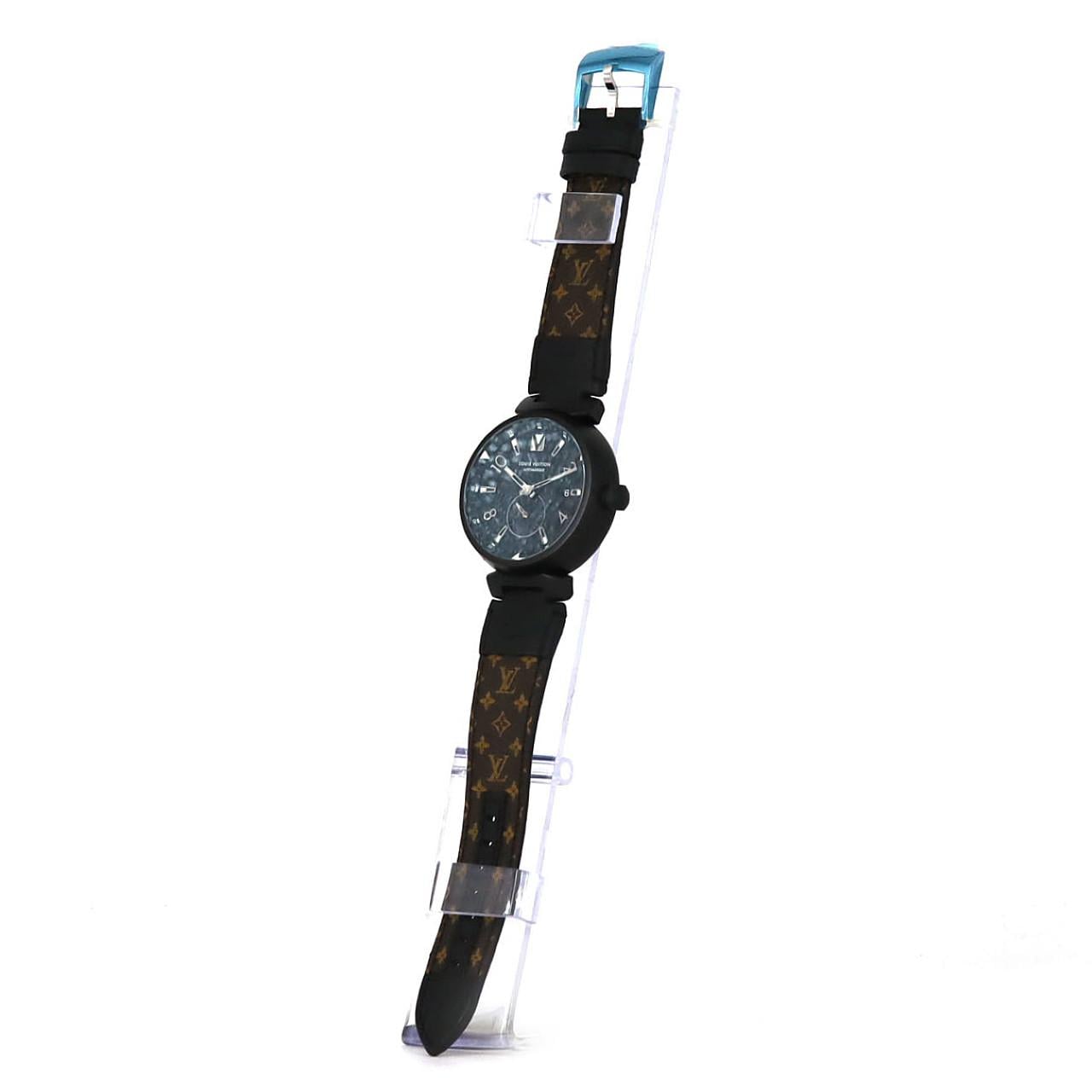 ルイヴィトン タンブールオ-トマティックオールブラック PVD Q1D22 SS 自動巻