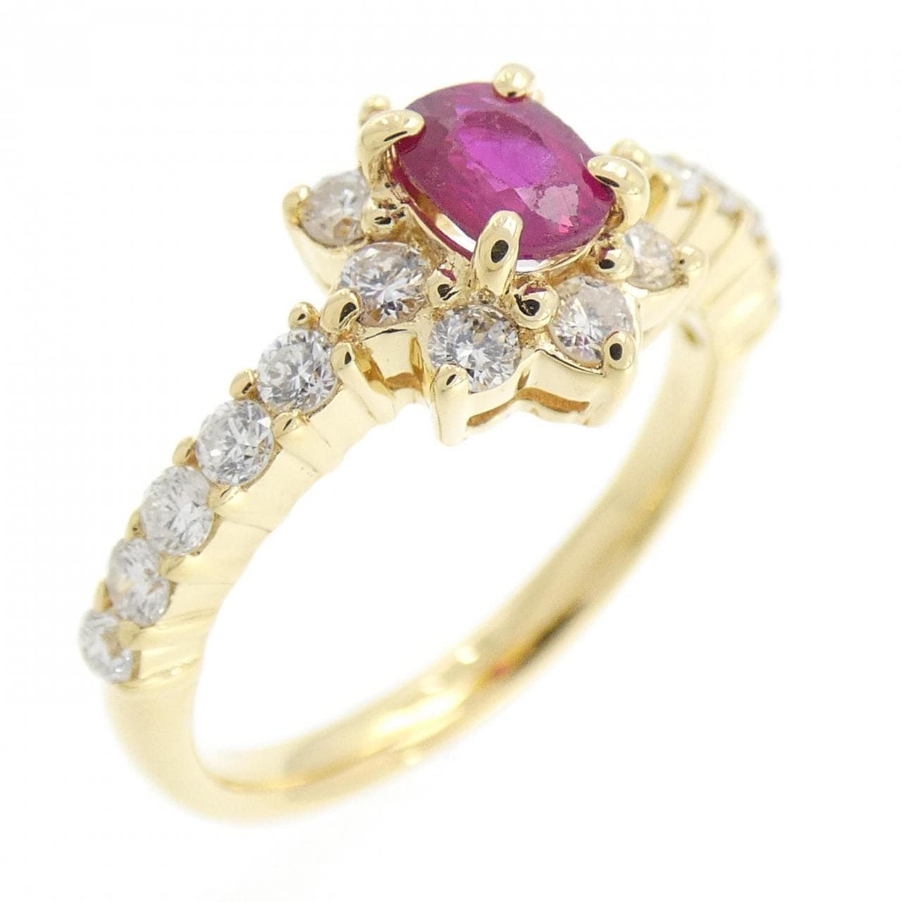 K18YG ルビー リング 0.39CT