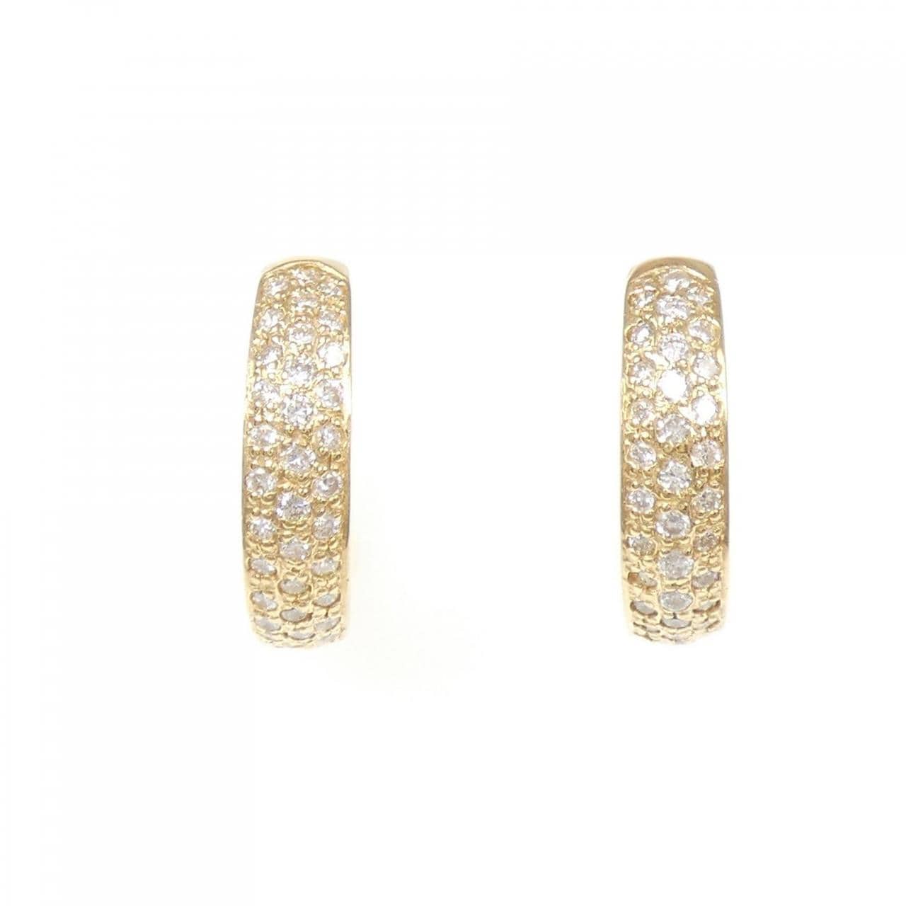 K18YG パヴェ ダイヤモンド ピアス 0.50CT