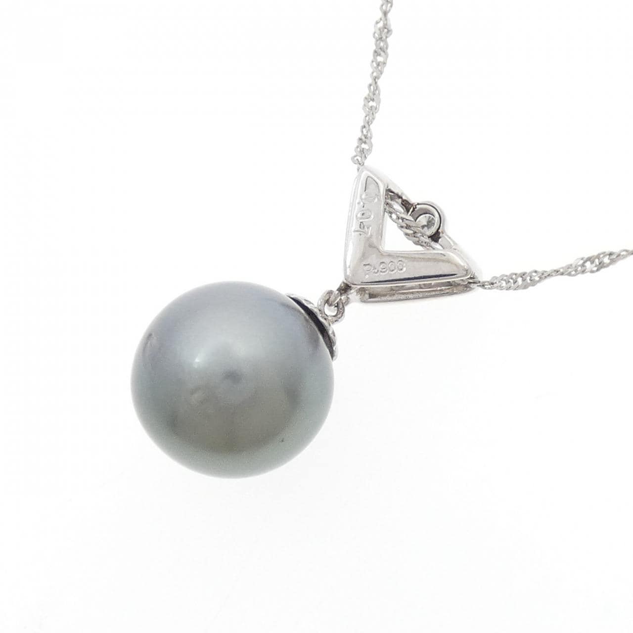 PT900/PT850 黒蝶パール ネックレス 11.6mm
