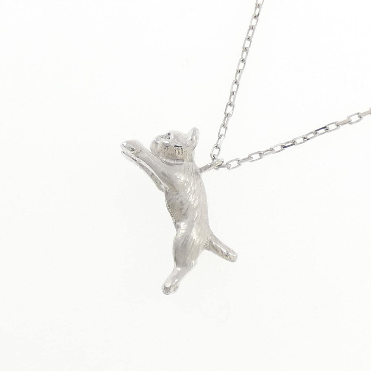 K18WG キャット ダイヤモンド ネックレス 0.006CT