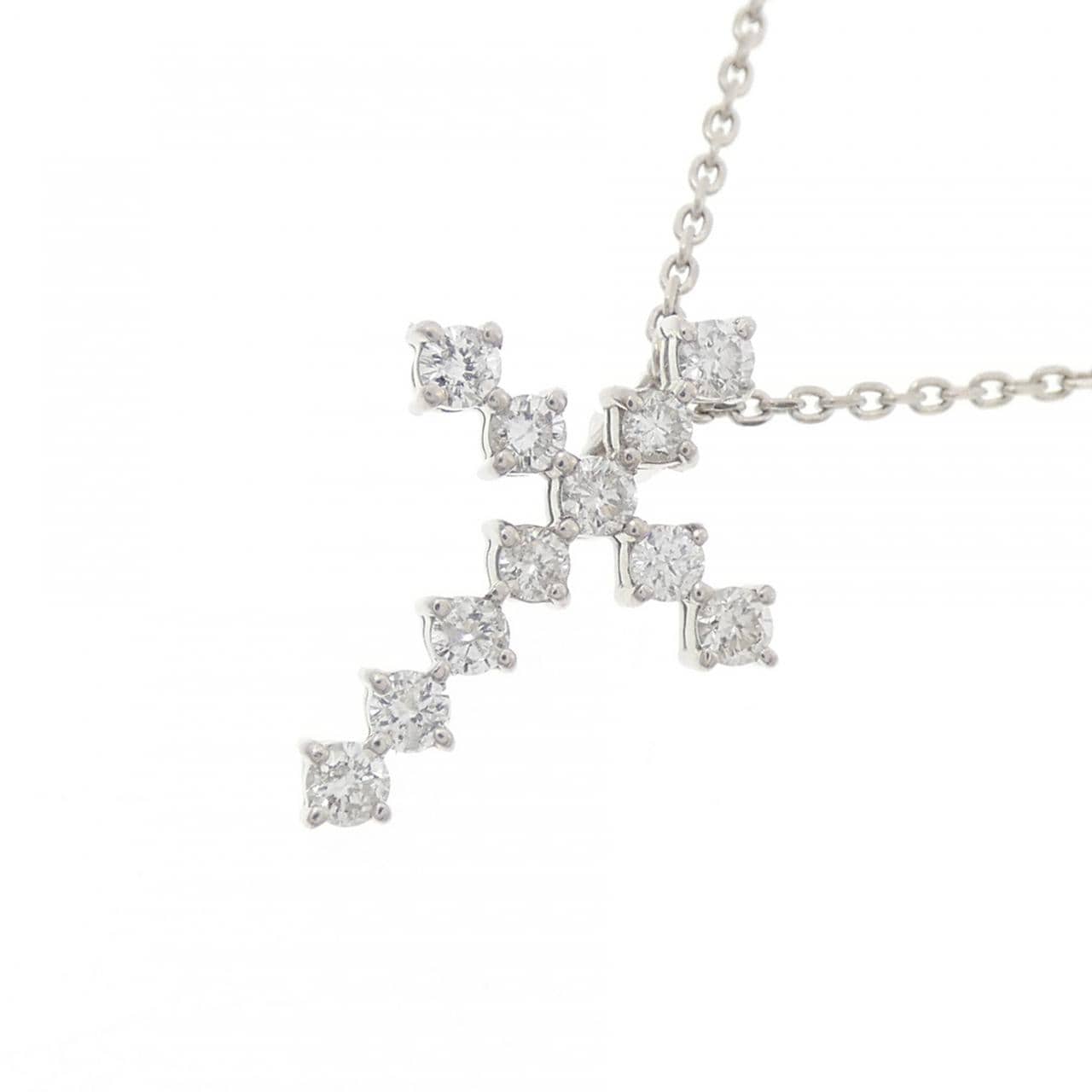 PT900/PT850 クロス ダイヤモンド ネックレス 0.28CT