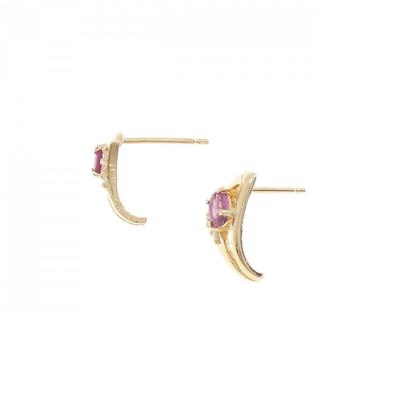 K18YG ルビー ピアス 0.42CT