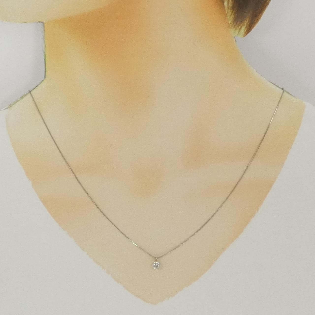 PT900/PT850 ソリティア ダイヤモンド ネックレス 0.30CT
