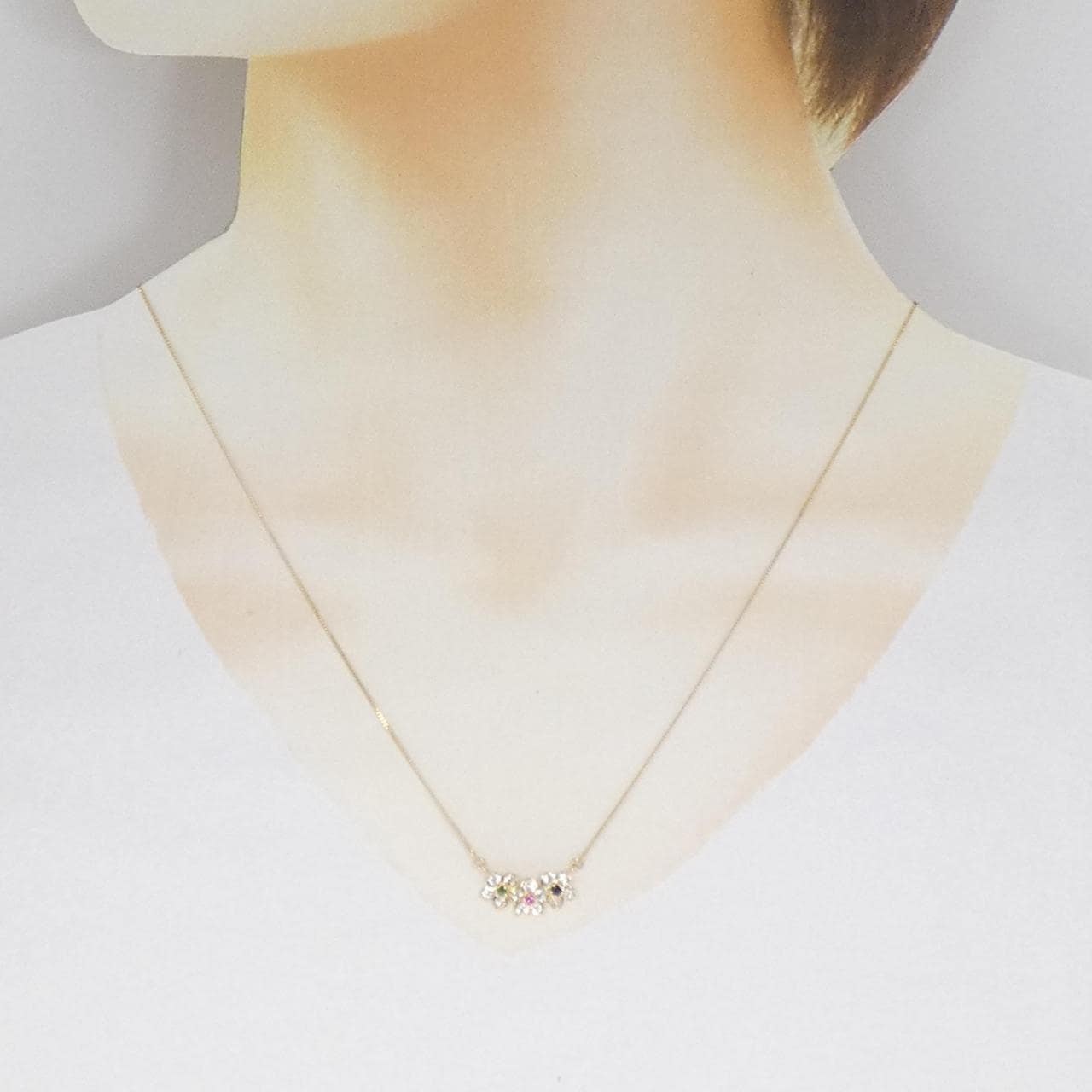 K18YG カラーストーン ネックレス