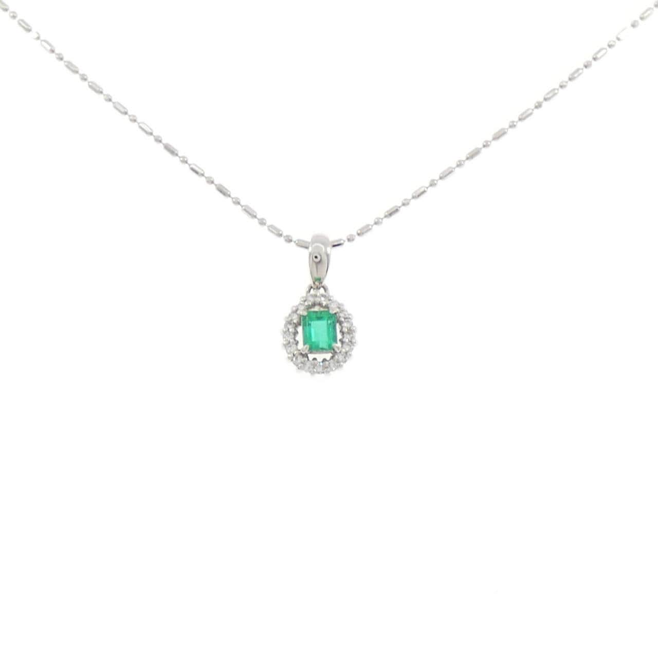 PT900/PT850 エメラルド ネックレス 0.30CT