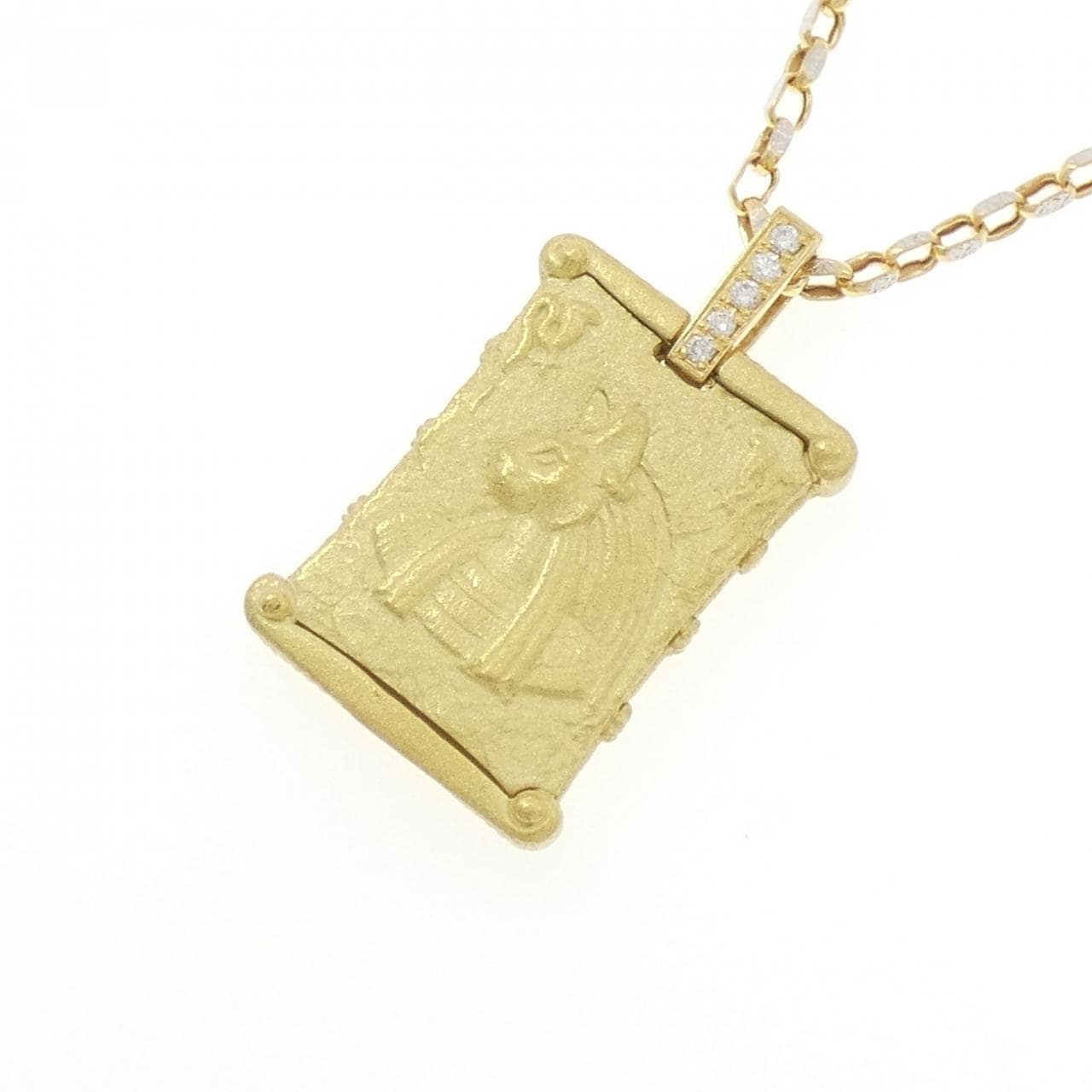 K18YG/K18WG ダイヤモンド ネックレス 0.11CT