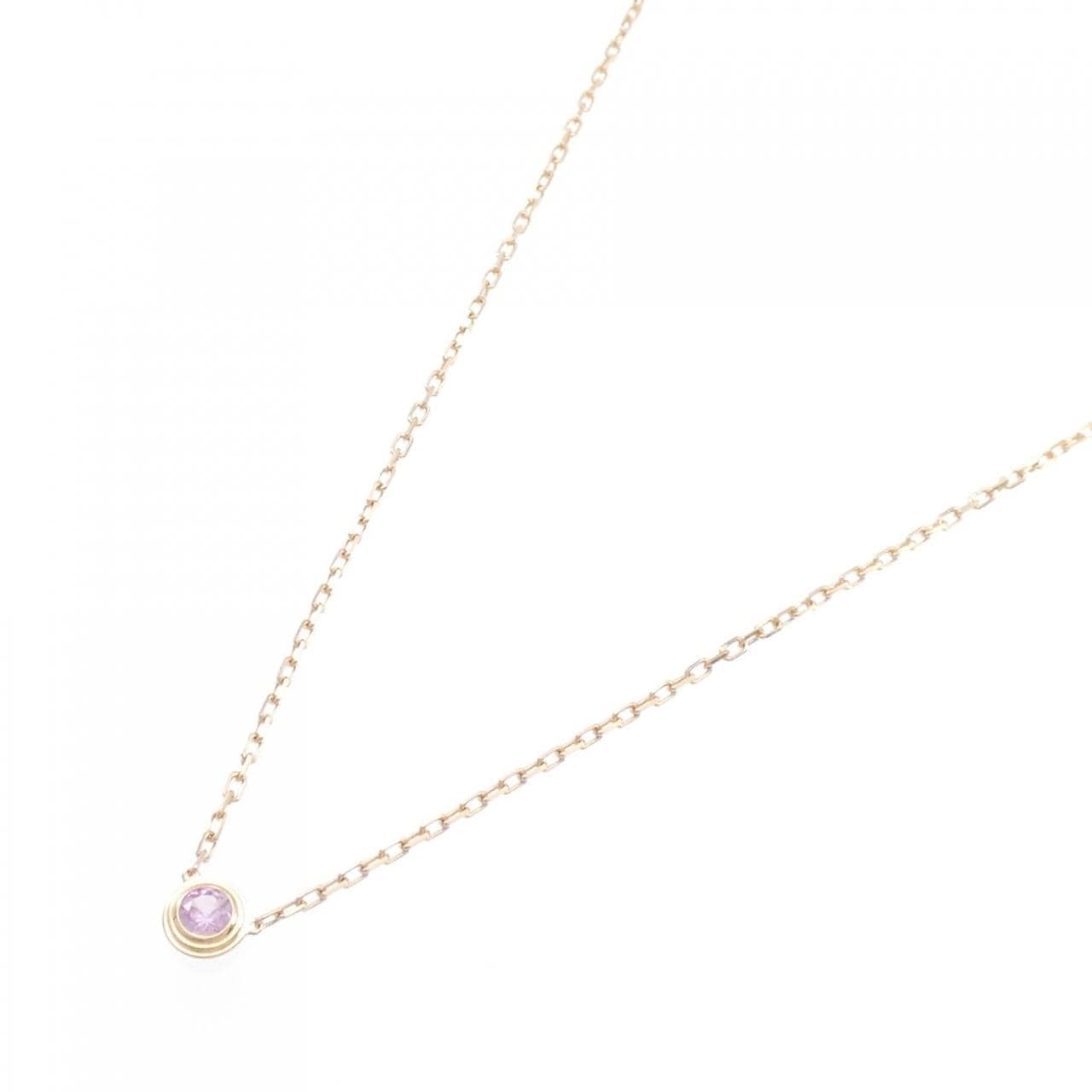Cartier pink sapphire necklace in 18k rose gold with certificate