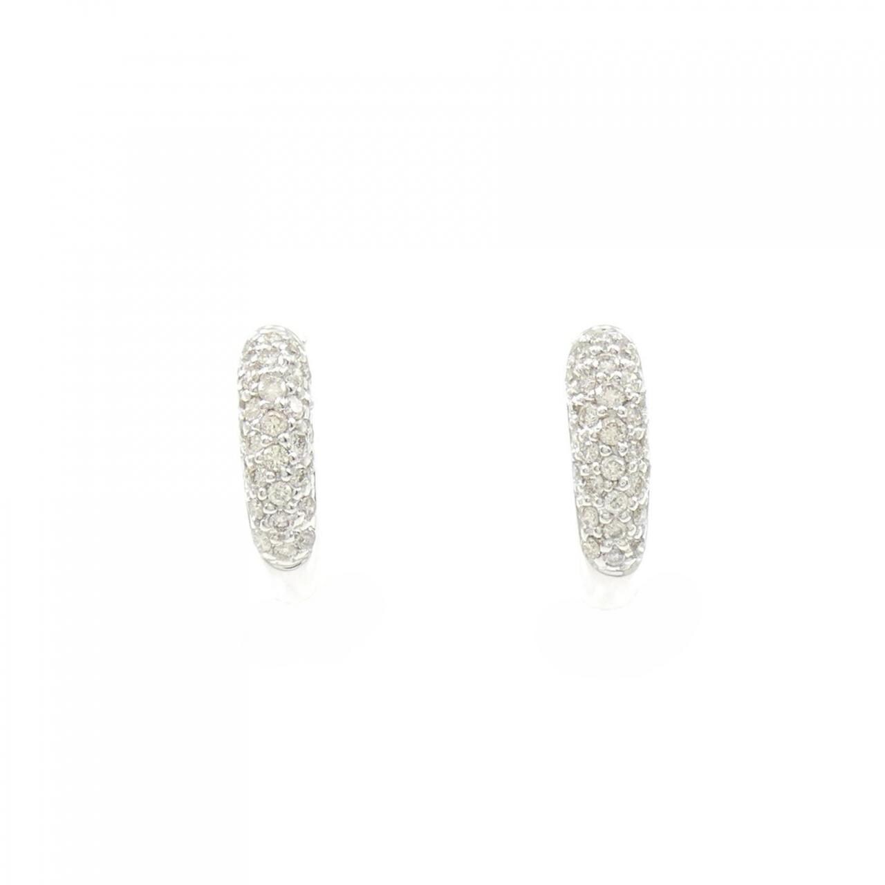 K18WG Pave Diamond Earrings 0.32CT