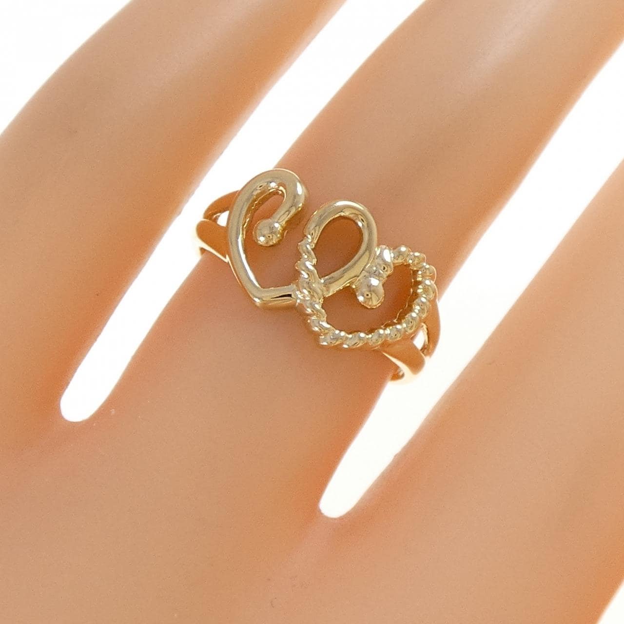 K18YG ハート リング