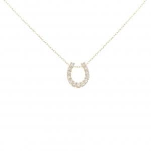 【新品】K18YG ホースシュー ダイヤモンド ネックレス 0.15CT