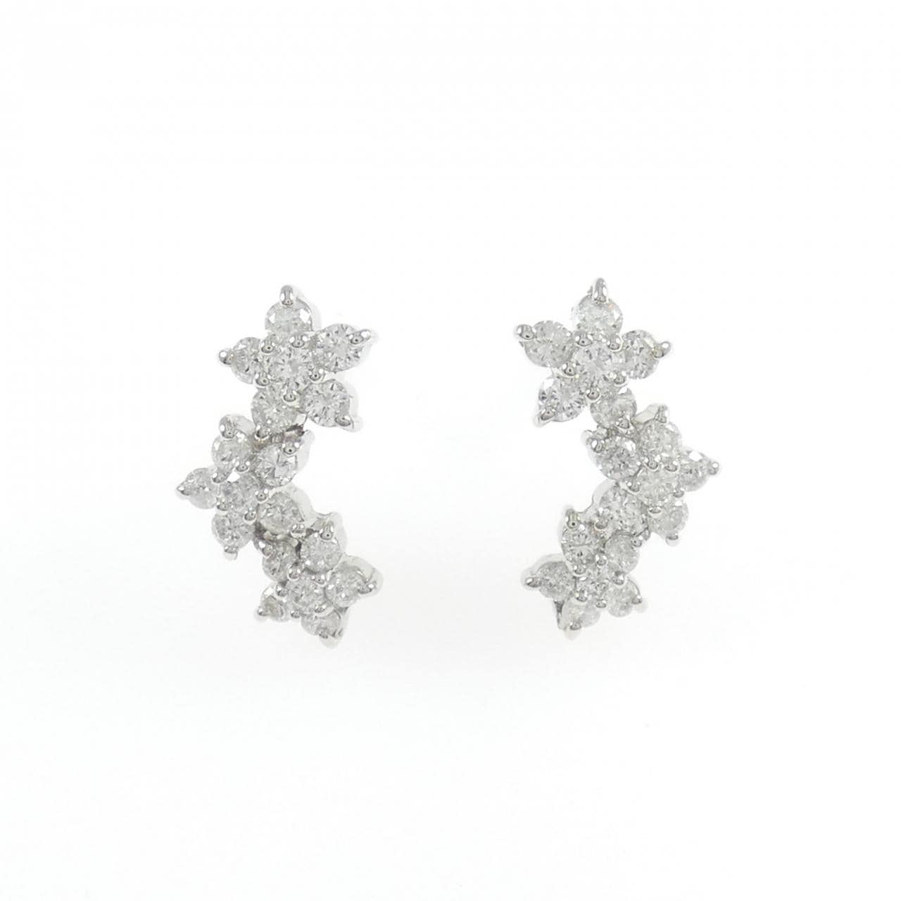 PT900 花朵鑽石耳環 0.80克拉