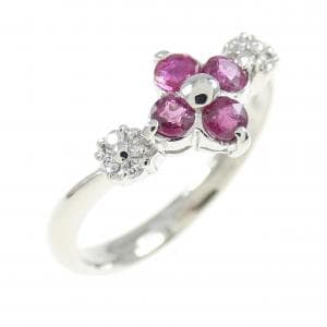 PT フラワー ルビー リング 0.29CT
