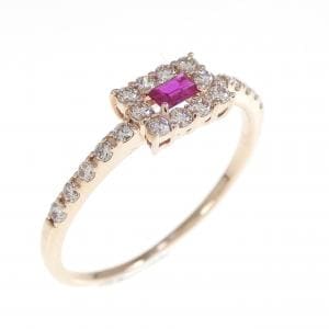 K18PG ルビー リング 0.08CT