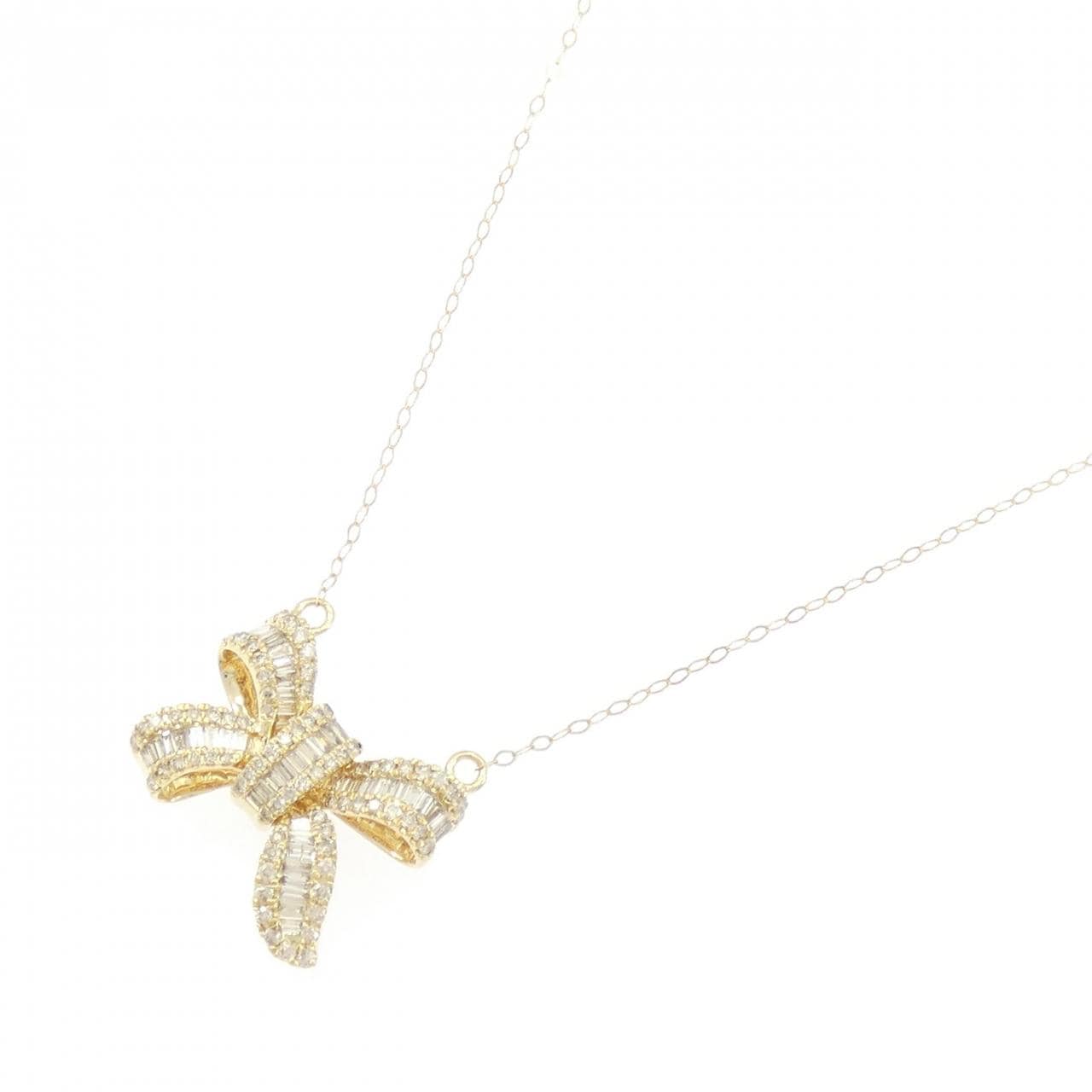 K18YG リボン ダイヤモンド ネックレス 1.00CT