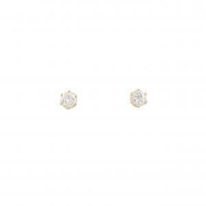 K18YG ソリティア ダイヤモンド ピアス 0.30CT