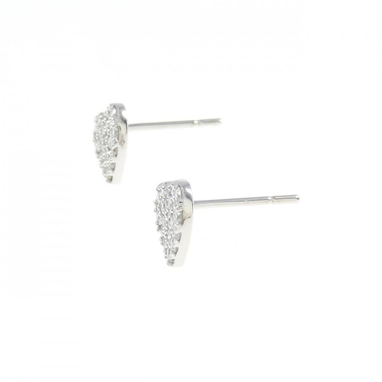 K18WG パヴェ ハート ダイヤモンド ピアス 0.30CT