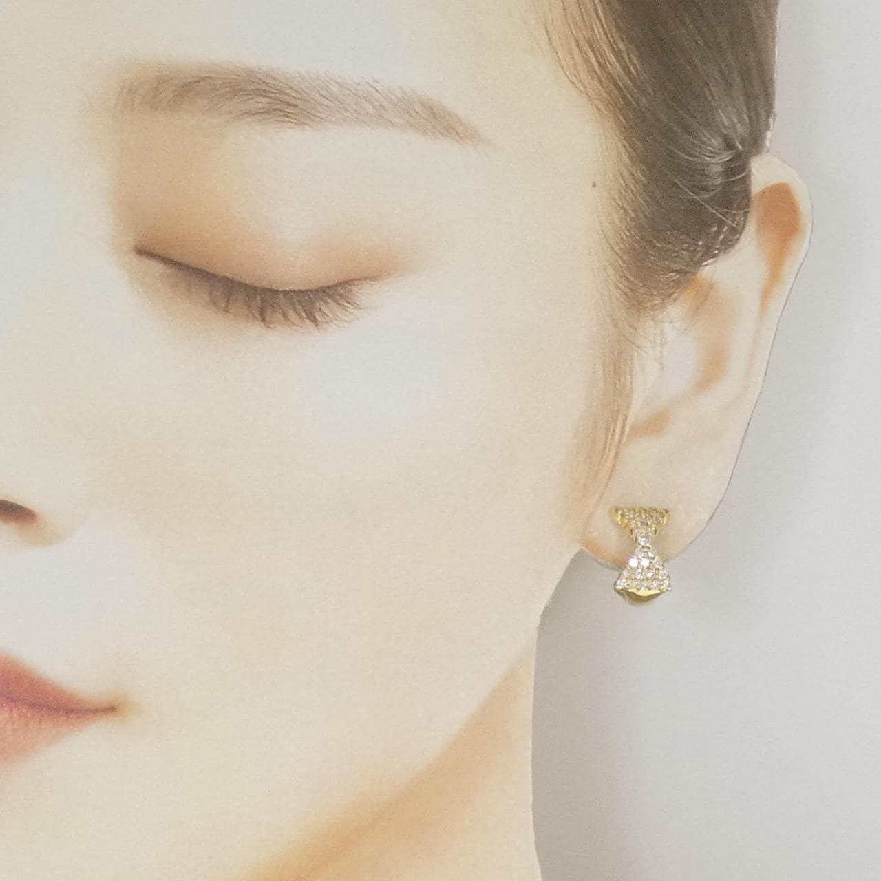 K18YG パヴェ ダイヤモンド ピアス/イヤリング 1.00CT