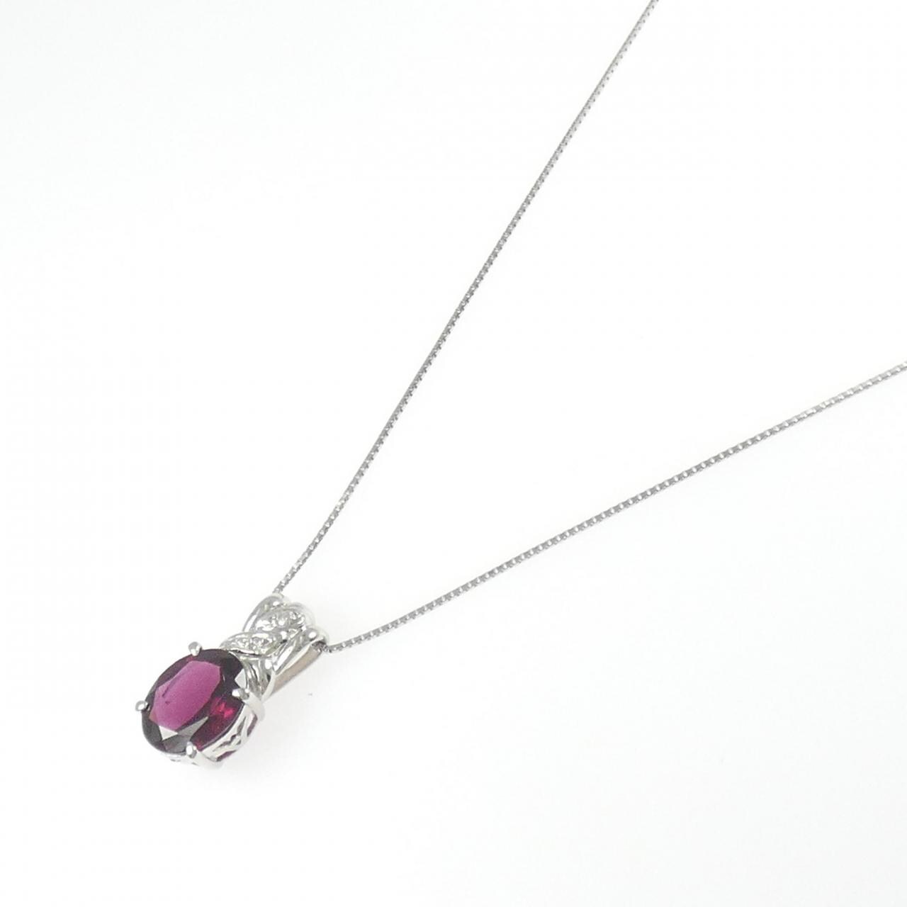 PT900/PT850 ガーネット ネックレス 3.48CT
