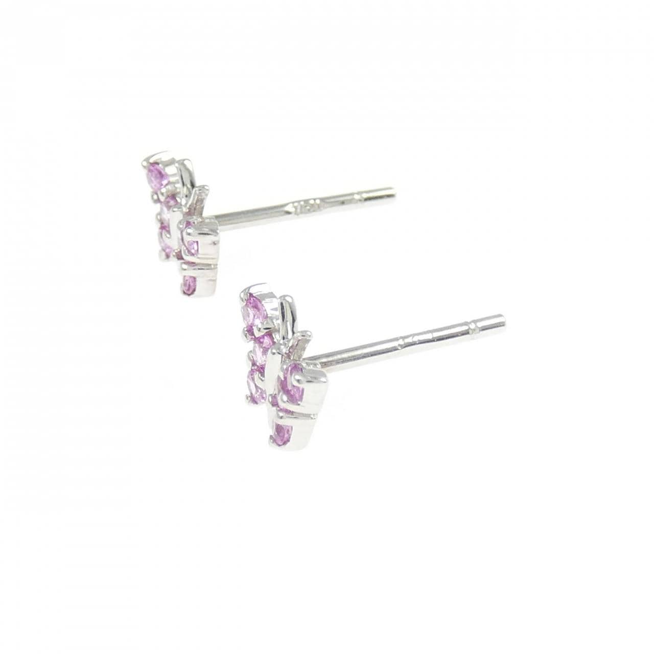 750WG/K18WG バタフライ サファイヤ ピアス 0.26CT