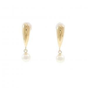 K18YG 淡水パール イヤリング 4.6mm