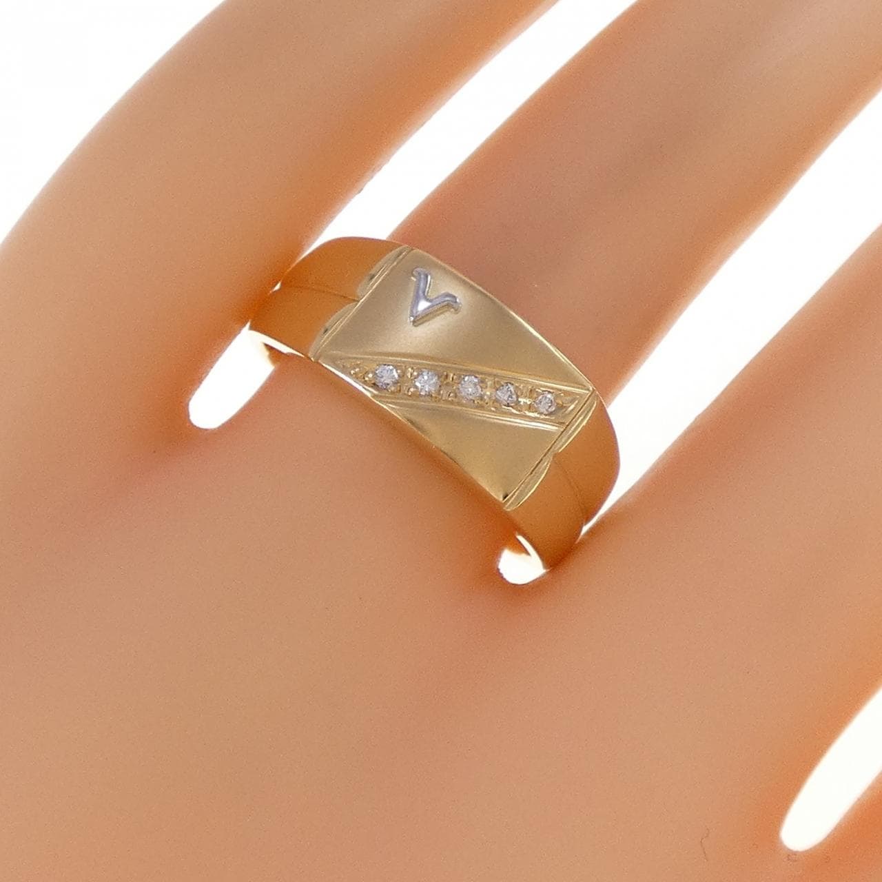 750YG/PT900 ダイヤモンド リング 0.03CT