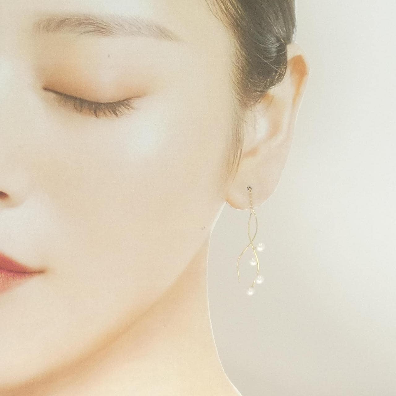 K18YG 淡水パール ピアス