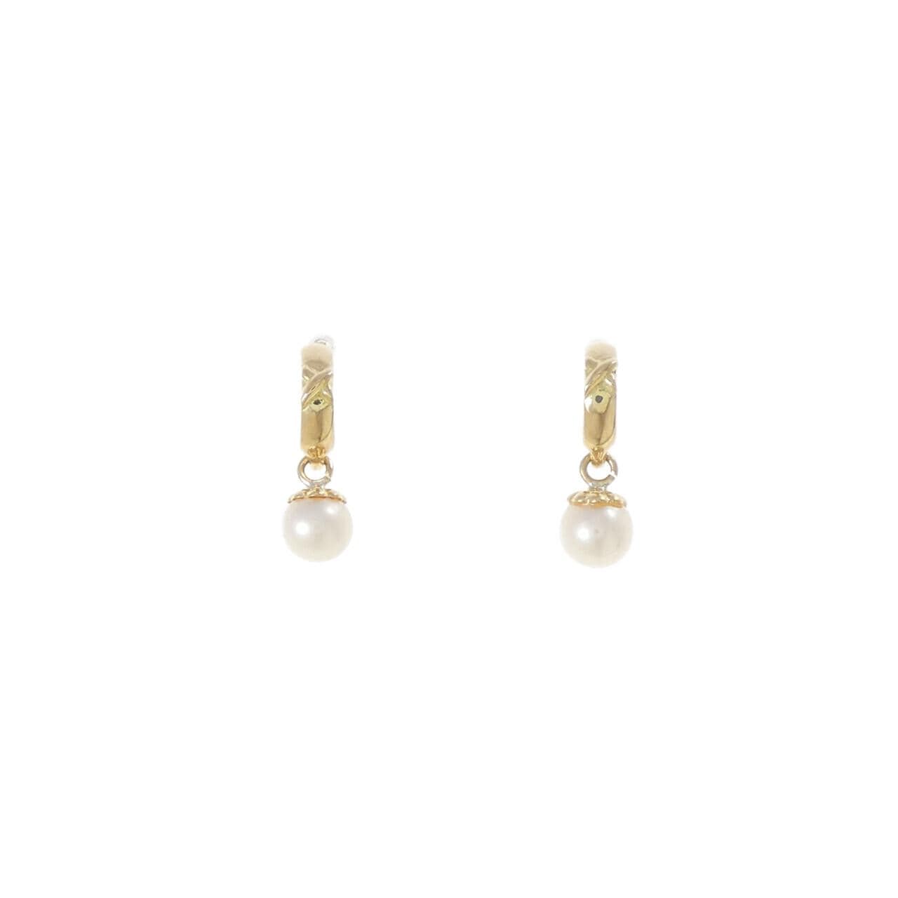 K18YG freshwater pearl earrings