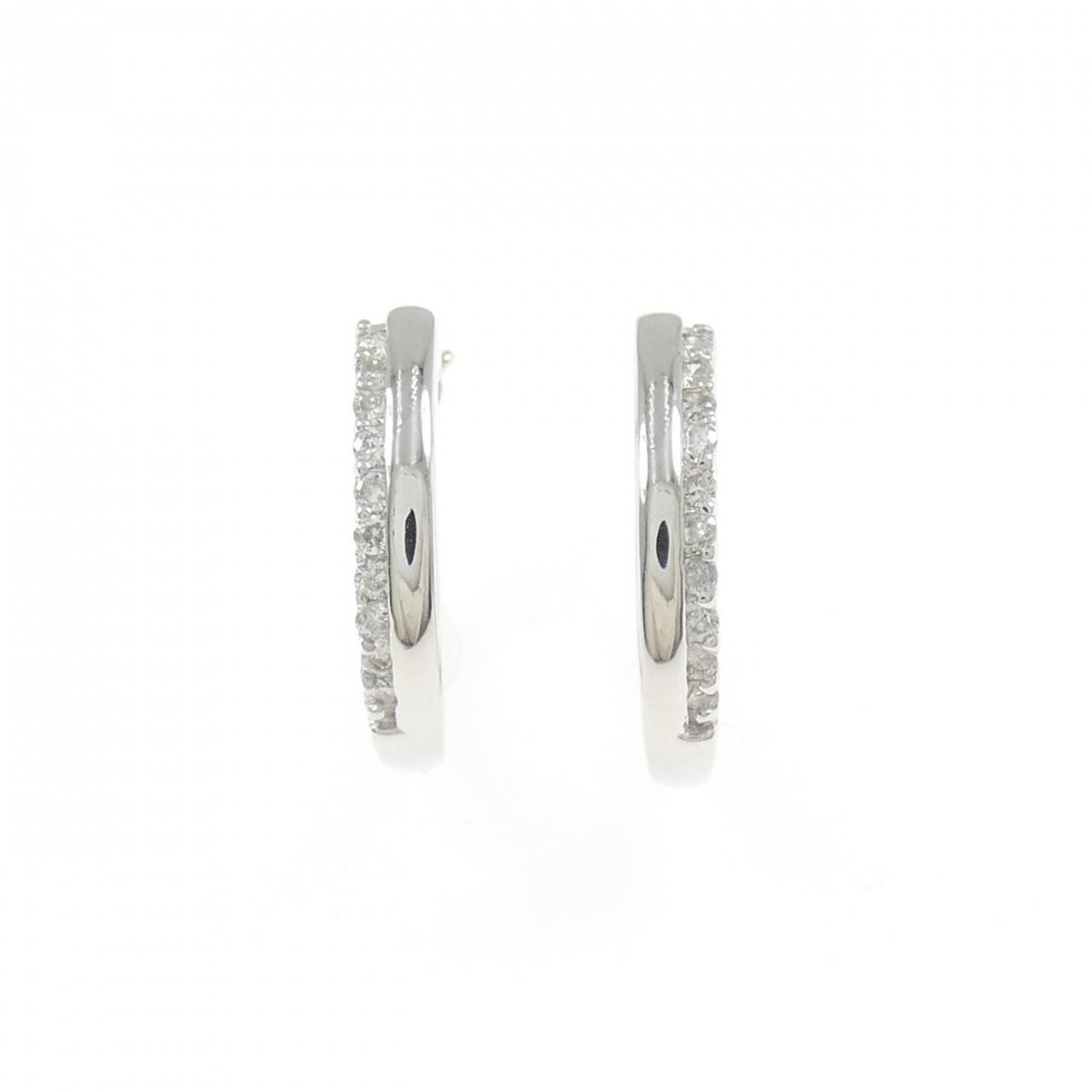 K18WG ダイヤモンド ピアス 0.16CT