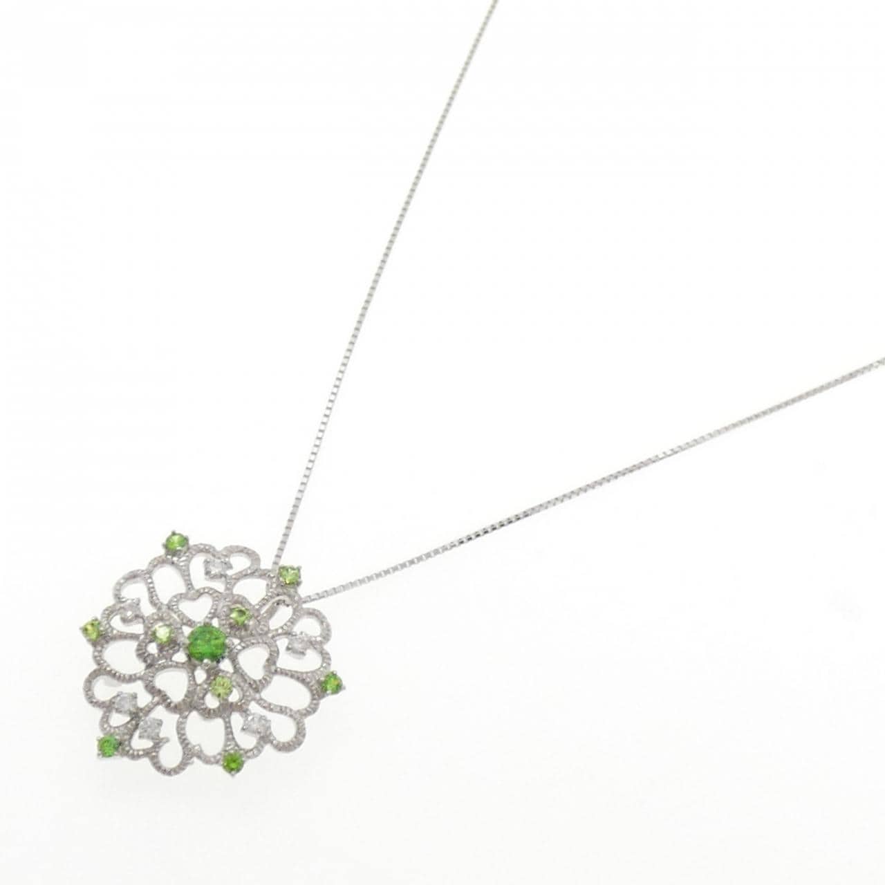 K18WG デマントイドガーネット ネックレス 0.61CT