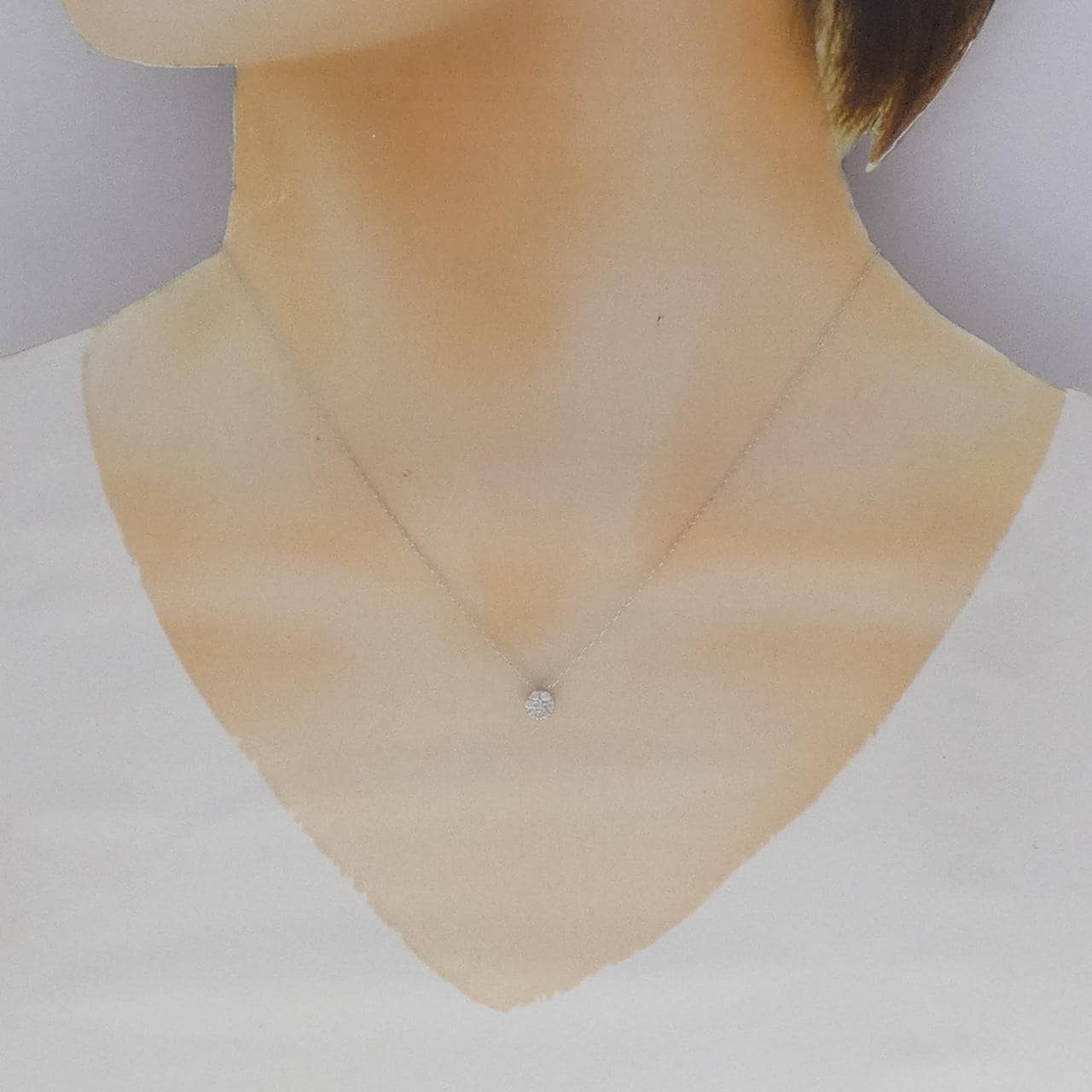 K10WG ダイヤモンド ネックレス 0.10CT