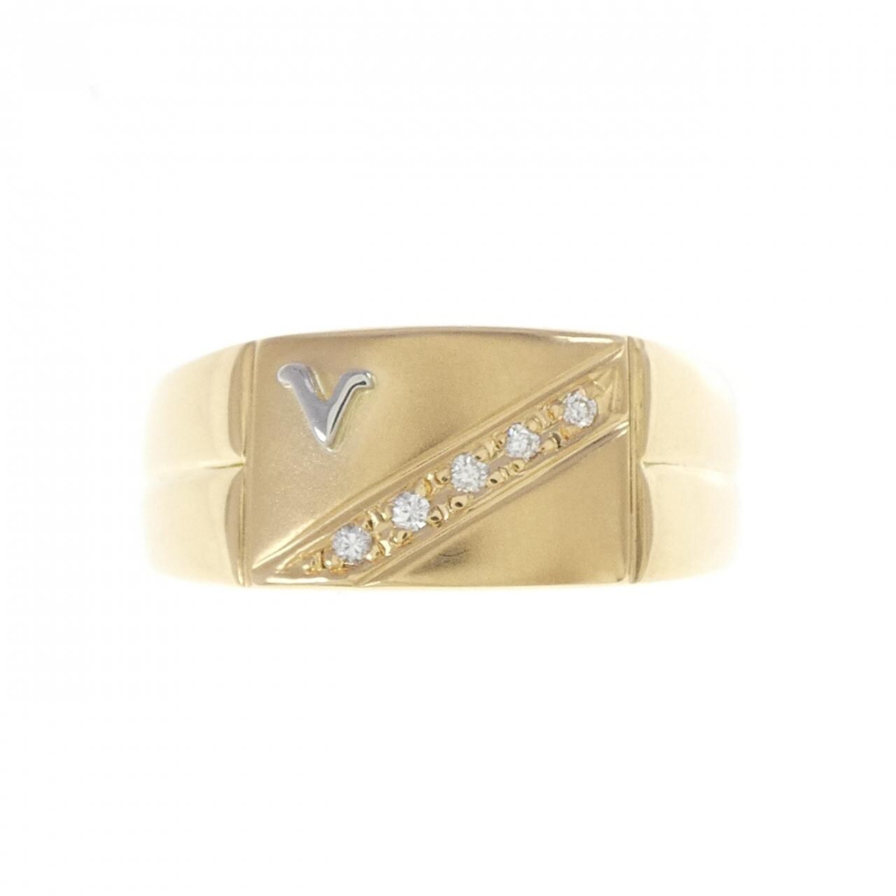 750YG/PT900 ダイヤモンド リング 0.03CT