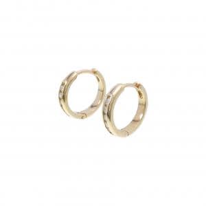 K18YG hoop Diamond earrings 0.15CT