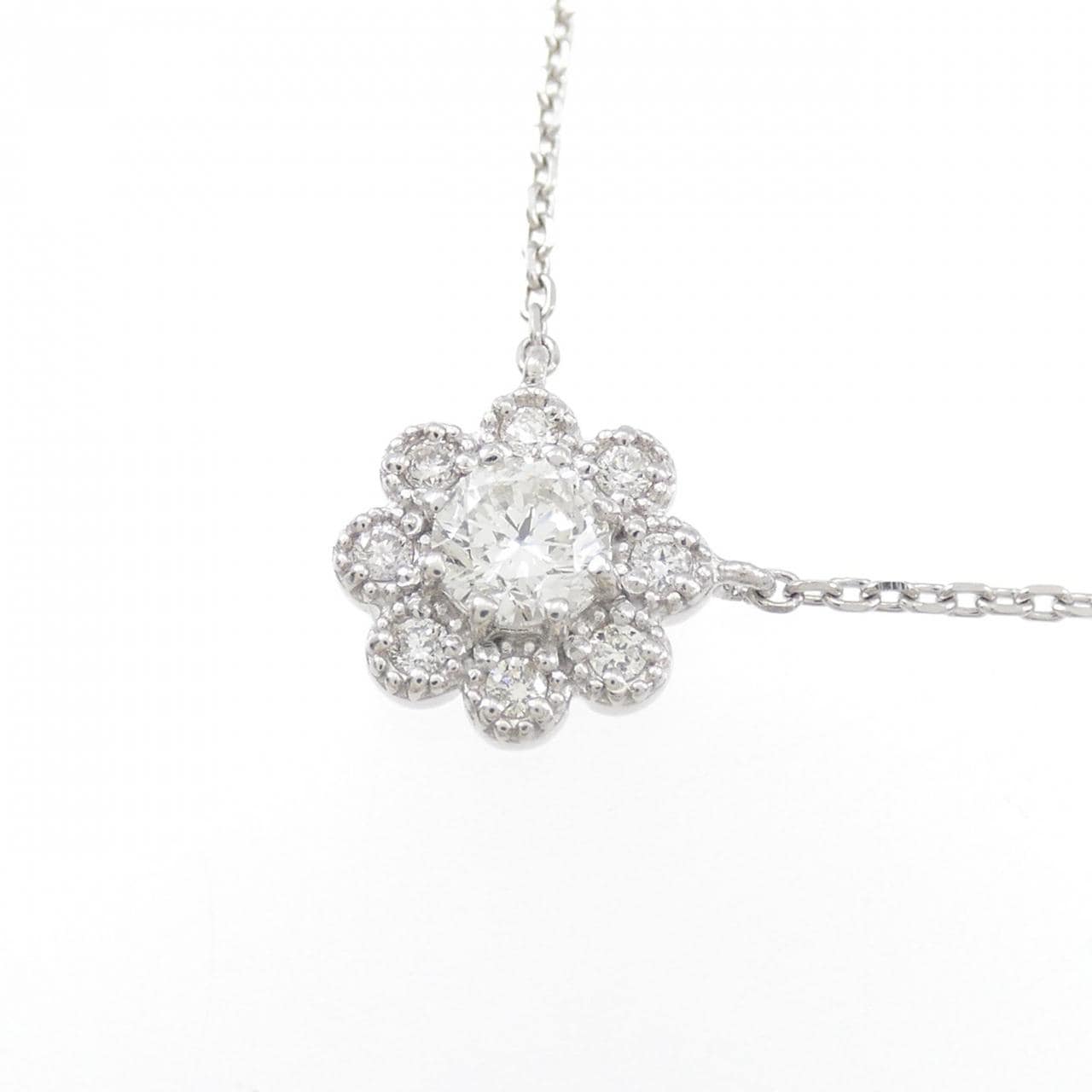 PT フラワー ダイヤモンド ネックレス 0.20CT