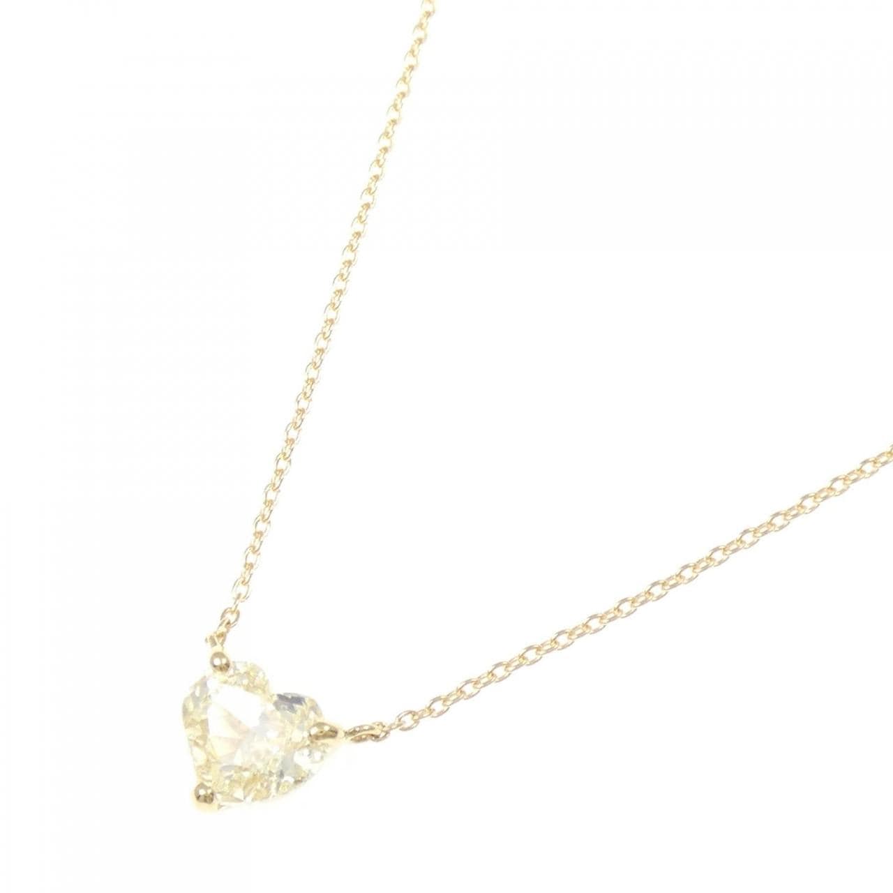【リメイク】K18YG ダイヤモンド ネックレス 1.003CT VLY SI2 ハートシェイプ