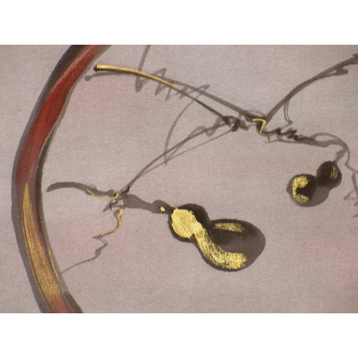 名古屋帯　塩瀬染帯　友禅金彩加工